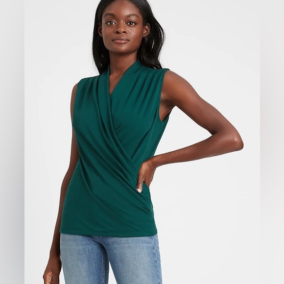 Banana Republic Petite Wrap Effect Sleeveless Top - Picture 4 of 8